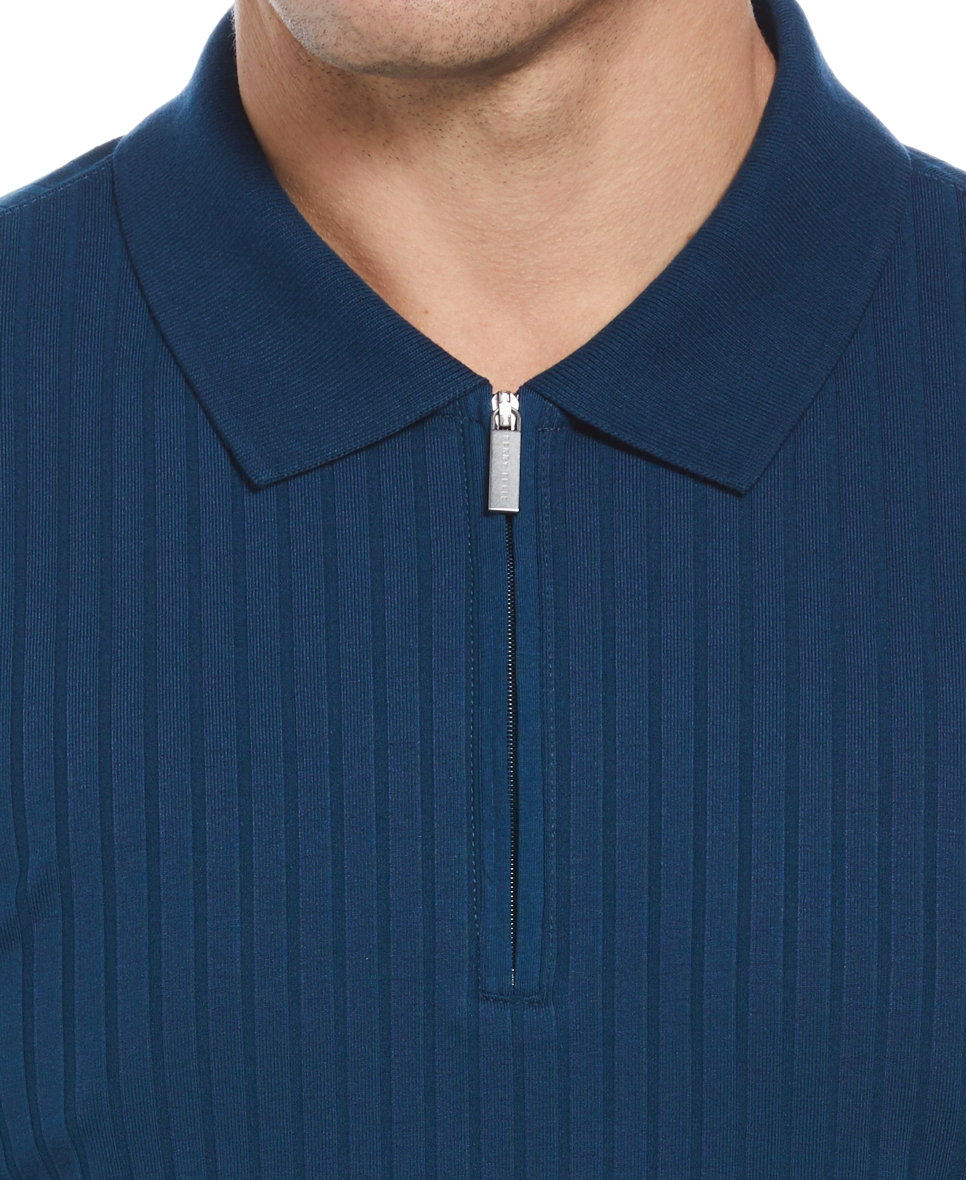 Quarter Zip Ribbed Polo