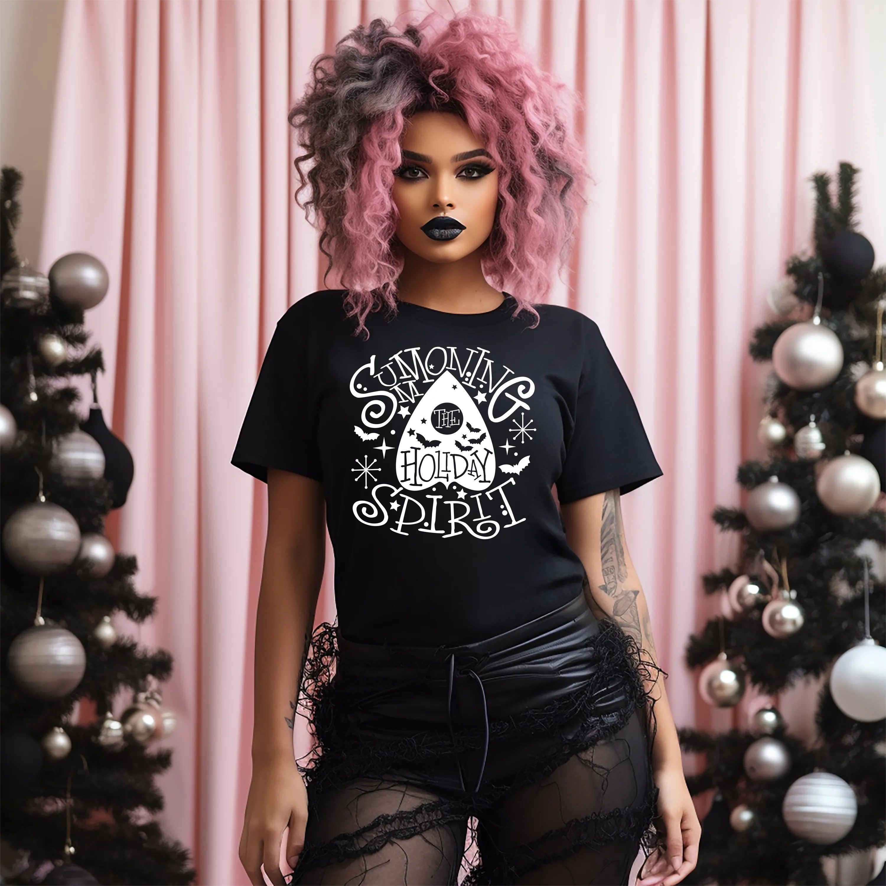 "Summoning the Holiday Spirit" Planchette Ouija Spooky Holiday Tee - Unisex Shirt