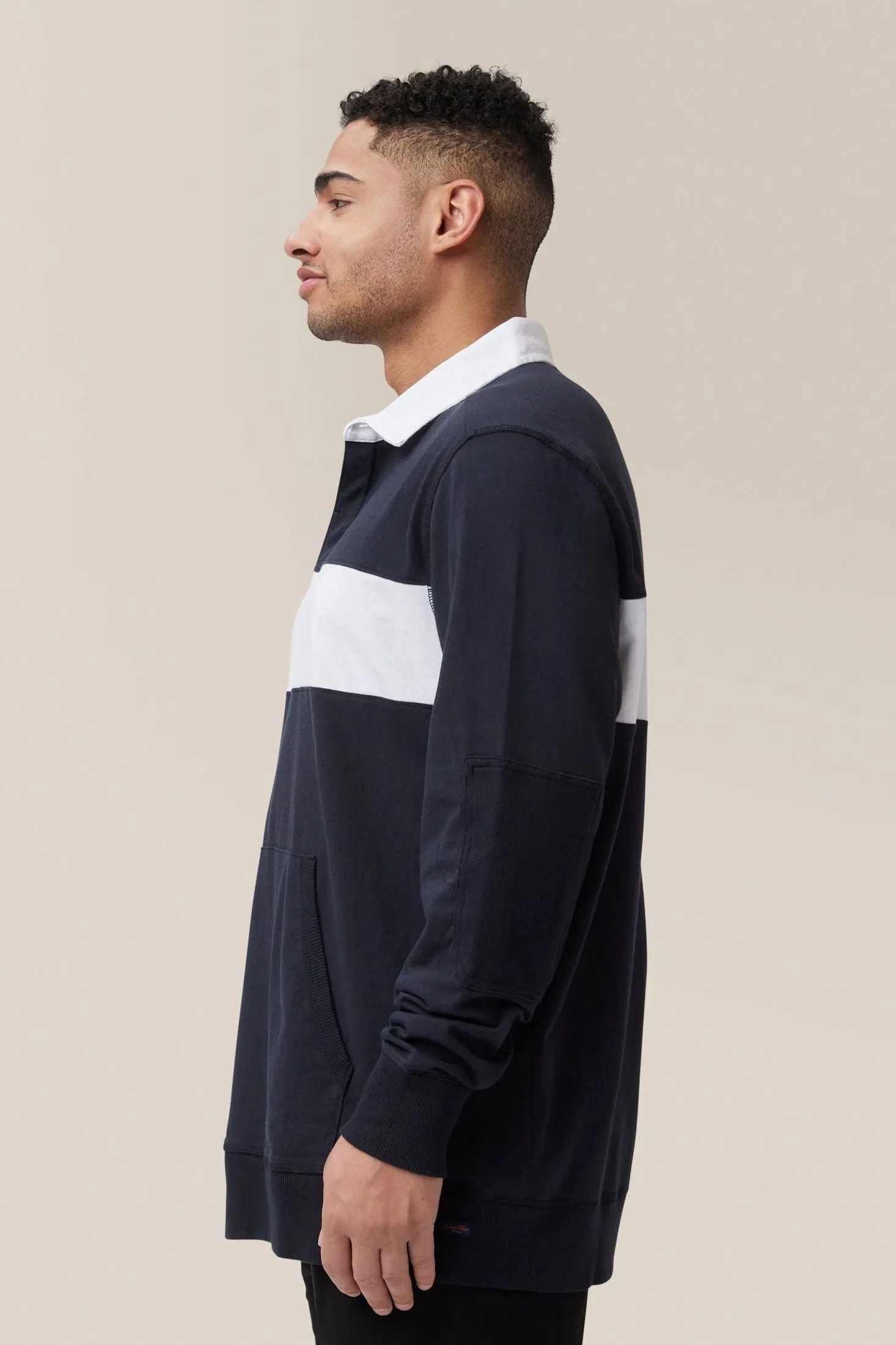 Rugby Striped Shirt | Textured Cotton Jersey