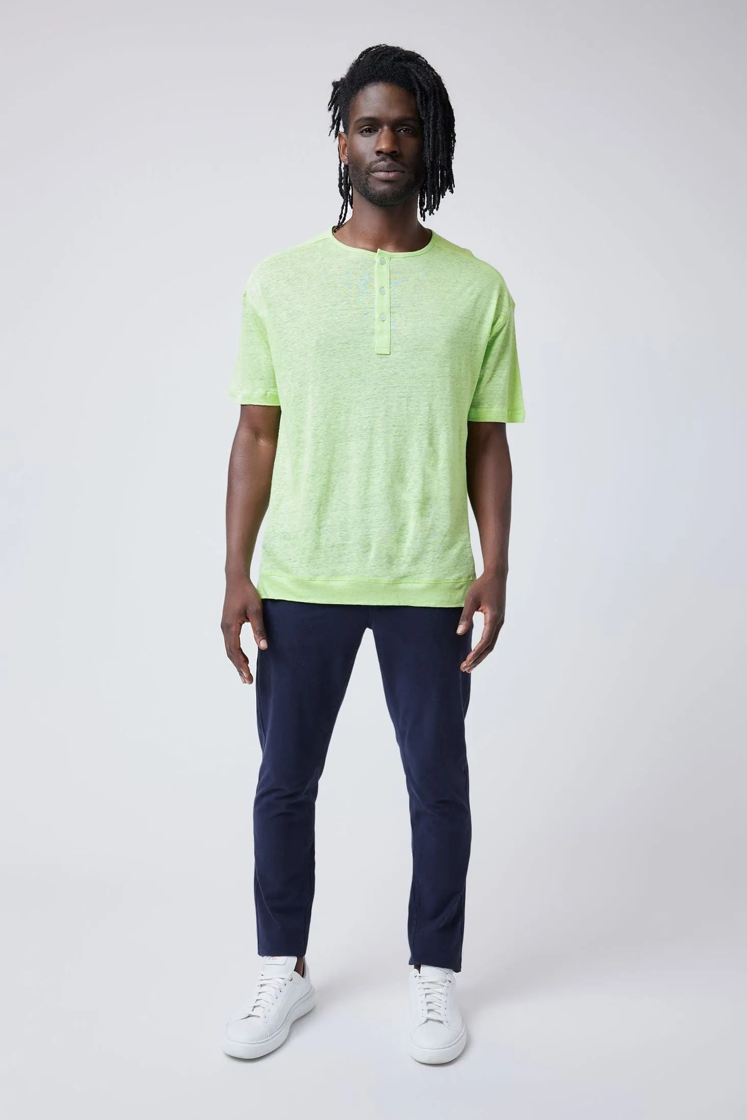 Short Sleeve Henley | Linen