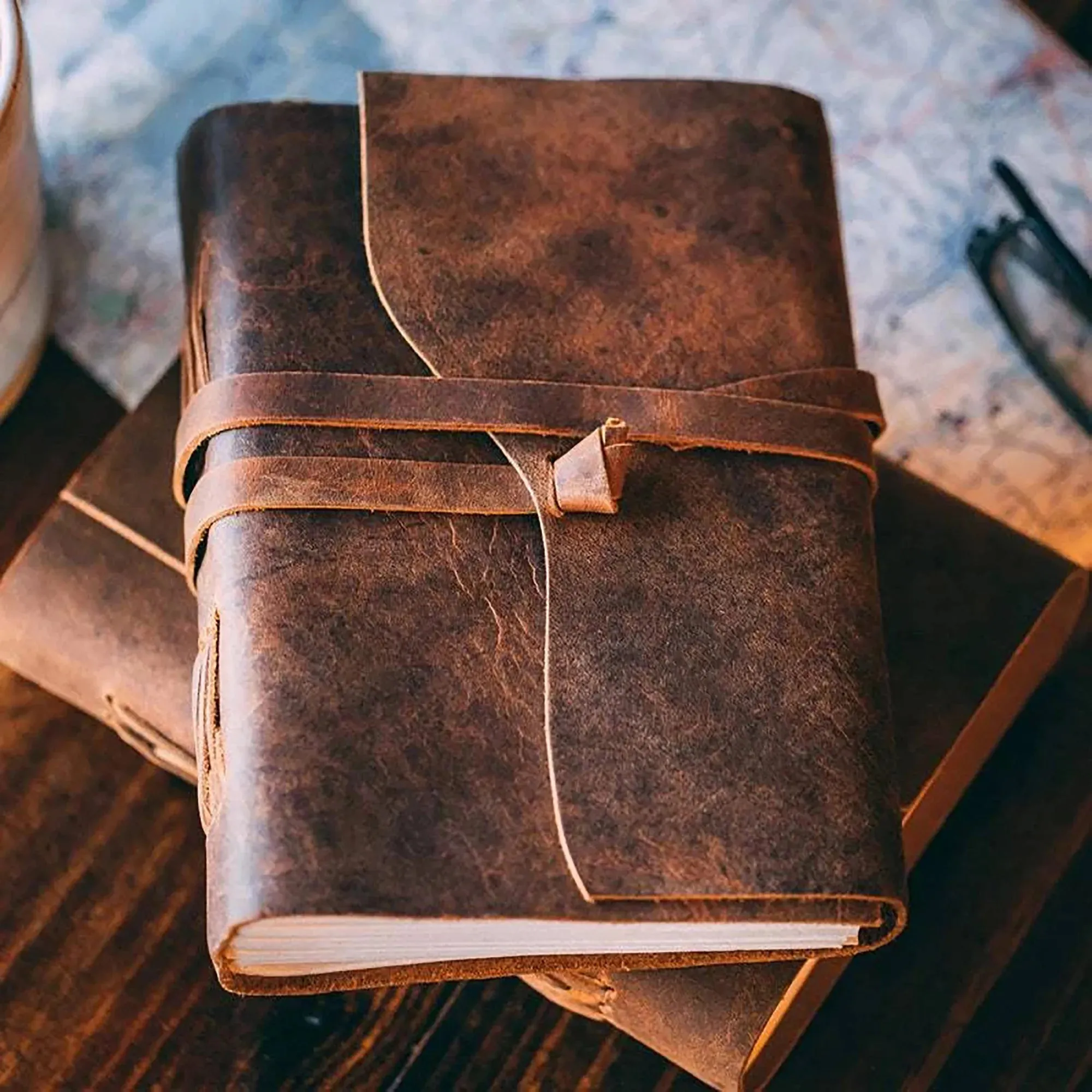 Shrewd Leather Journal Lined Notebook Ruled Travel Diary