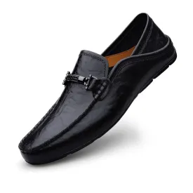 Size 35-49 Luxury Men Loafers Soft Moccasins Summer Shoes High Quality Mens Shoes Casual Genuine Leather Driving Flats