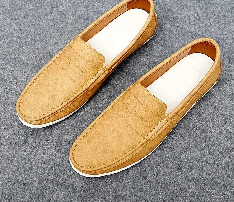 Soft Moccasins Breathable Comfortable High Quality Microfiber Leather Loafers Men Driving Shoes For Men Big Size 47