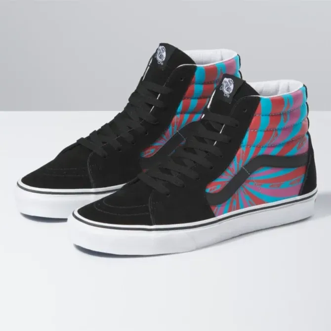 Vans Unisex Retro Mart SK8 Hi Shoes - Black / Blue / Red / Pink