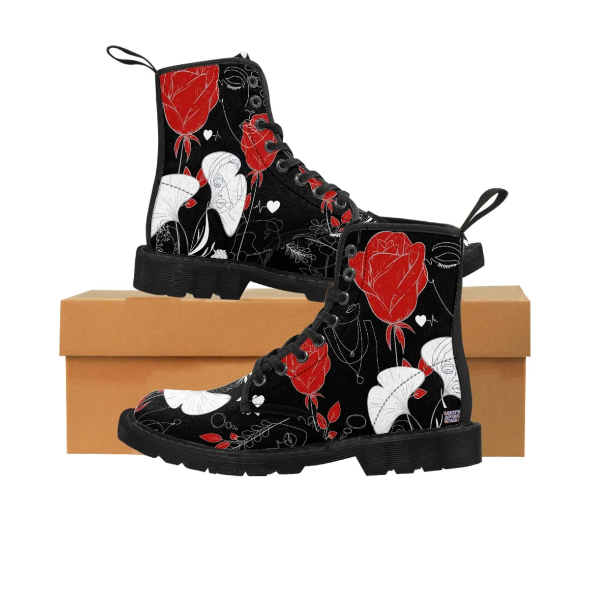 Women's Canvas Boots FLOWERS OF LOVE