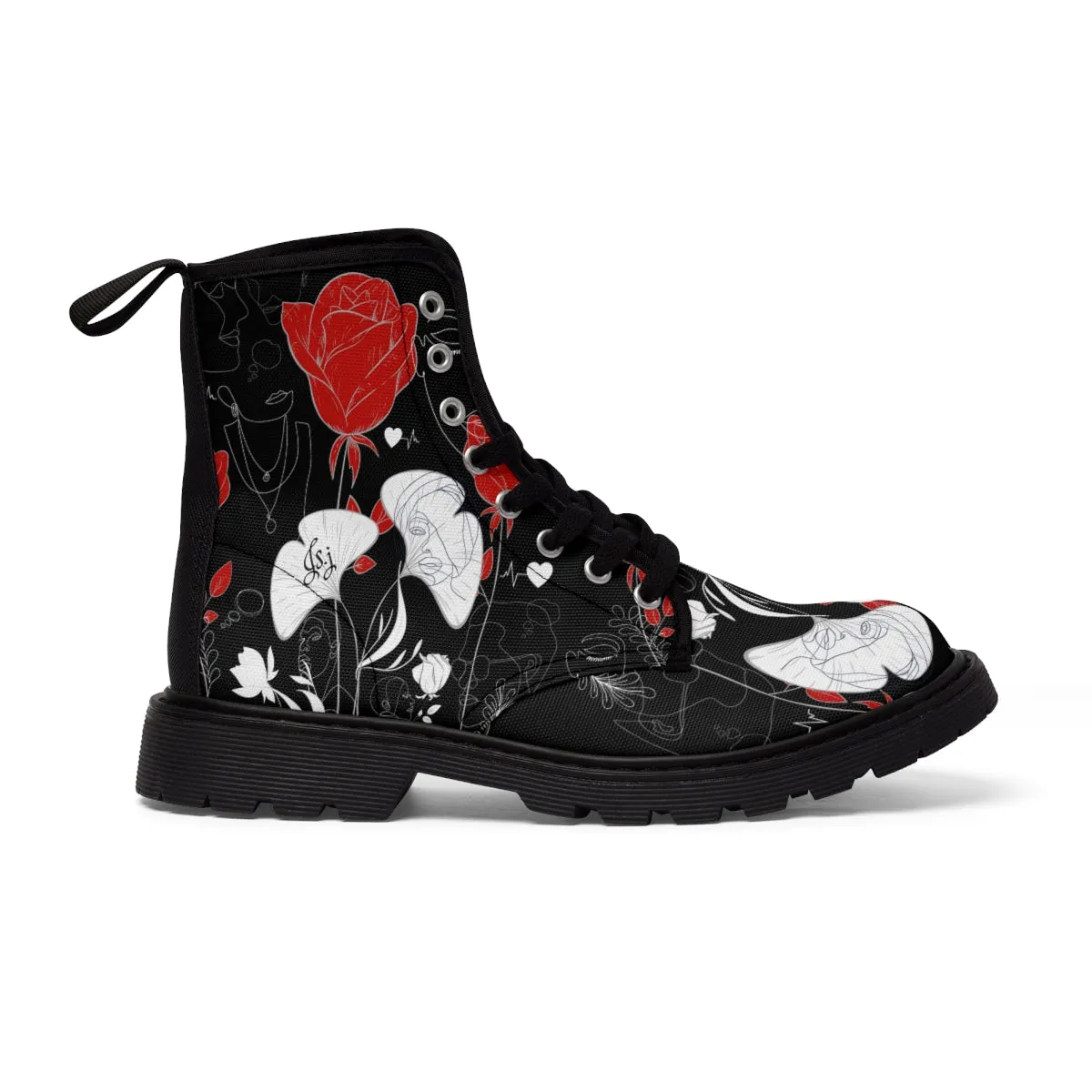 Women's Canvas Boots FLOWERS OF LOVE